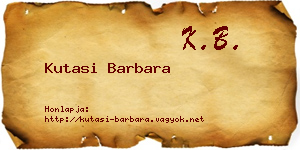 Kutasi Barbara névjegykártya