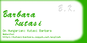 barbara kutasi business card